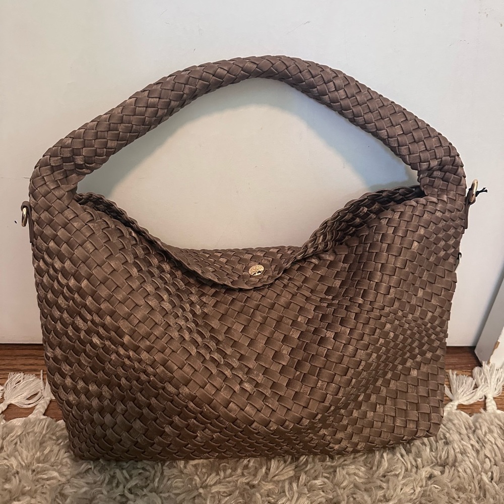 Dune London Large Woven Tote Shoulder Bag in Bronze